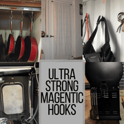 6 Pack 44lb Heavy Duty Magnetic Hooks: (N35) Neodymium - Strongman Tools®