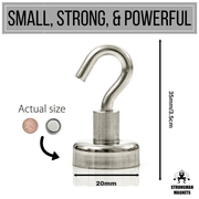 6 Pack 30lbs Super Strong Magnetic Hooks: (N38) Magnets - Sold Out - Strongman Tools®