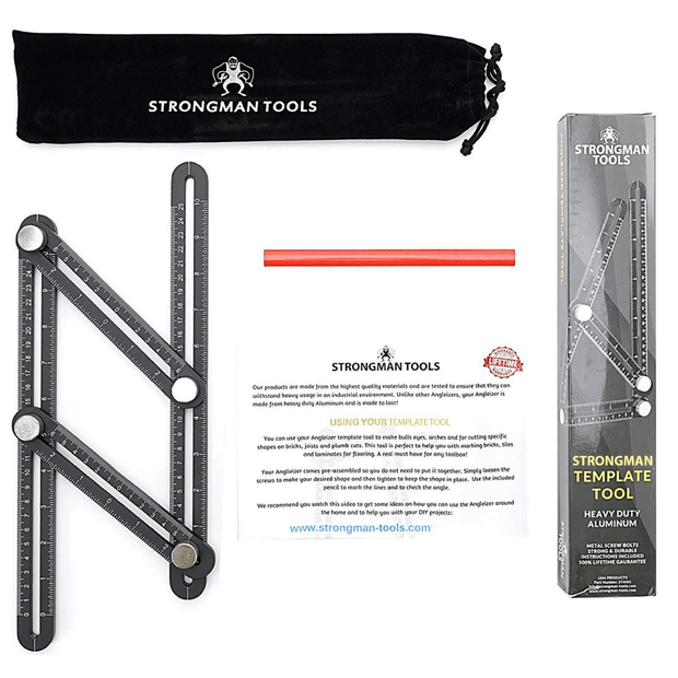 Universal Angle Ruler With Pencil, Pouch, Instructions - Strongman Tools®