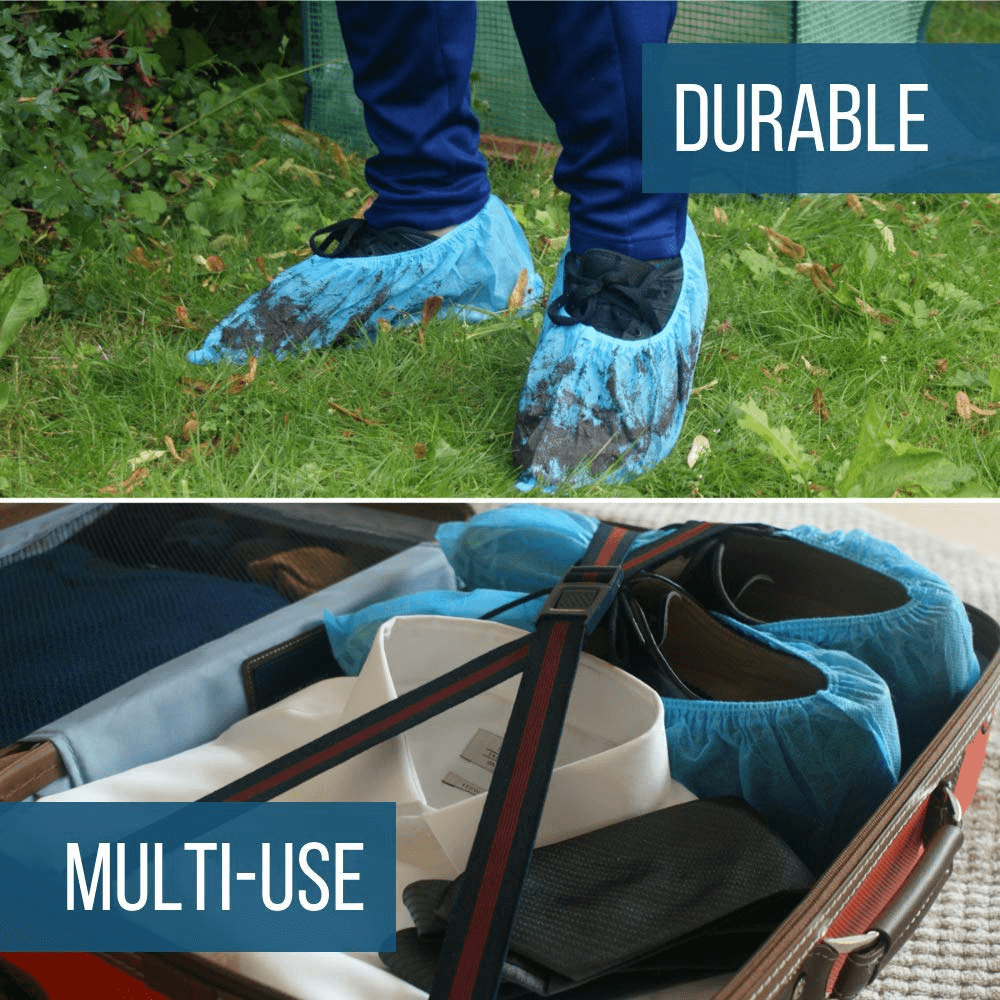 Heavy Duty Disposable Shoe Covers Blue 120 Pack High Grade PP Material