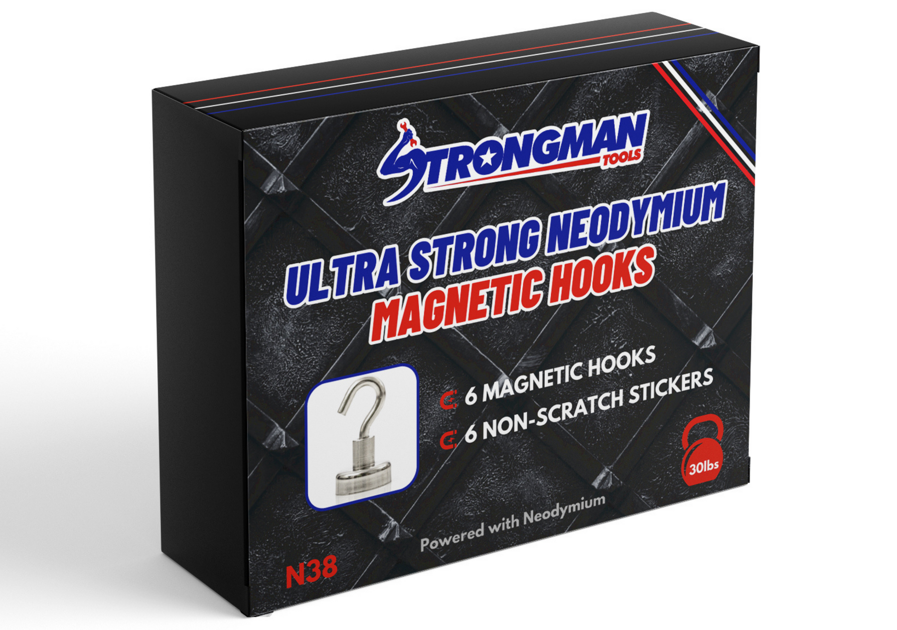 Strongman Tools Neodymium Magnetic Tape Strips, 2 Pack, 2100Gs Super Strong Hold Power, with Genuine Neodymium Powder, 12X1X0.08