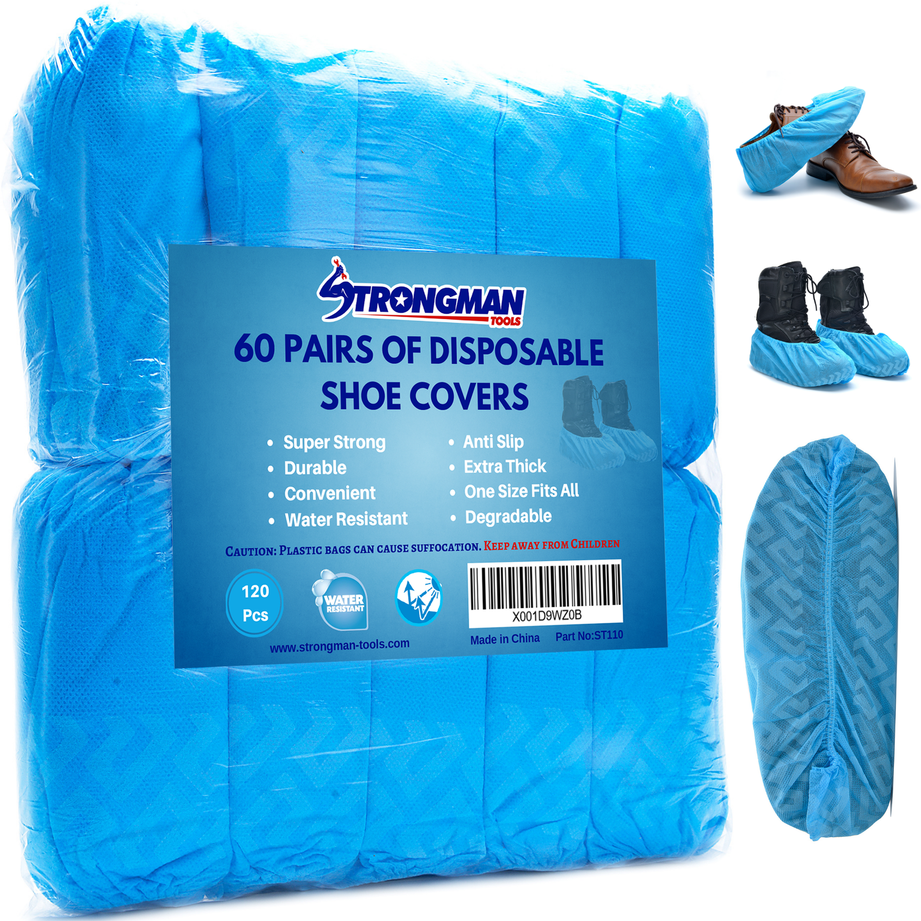 Strongman Tools 120 Pack Water Resistant Disposable Shoe Covers